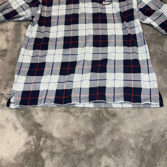 Chaps Ralph Lauren long sleeve checkered polo size L, blue/gray/red - Picture 8 of 9